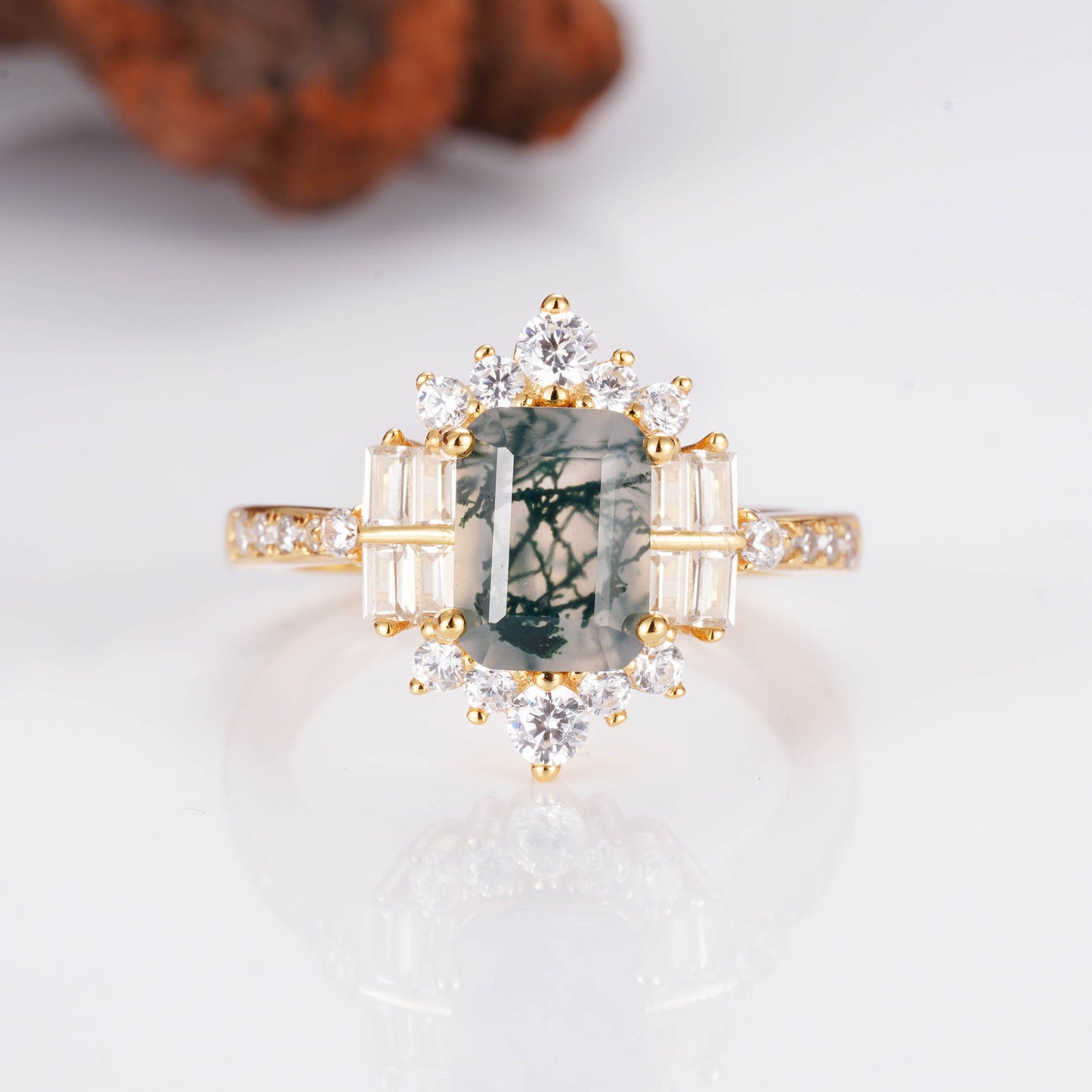 Sea Green Moss Agate Ring