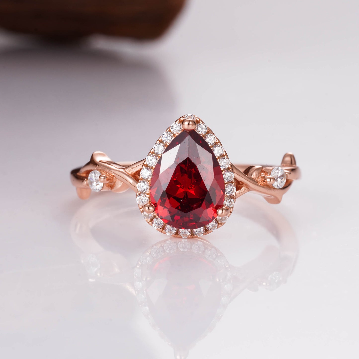 Angie Rose Gold Ruby Ring with 1.6-Carat Natural Ruby