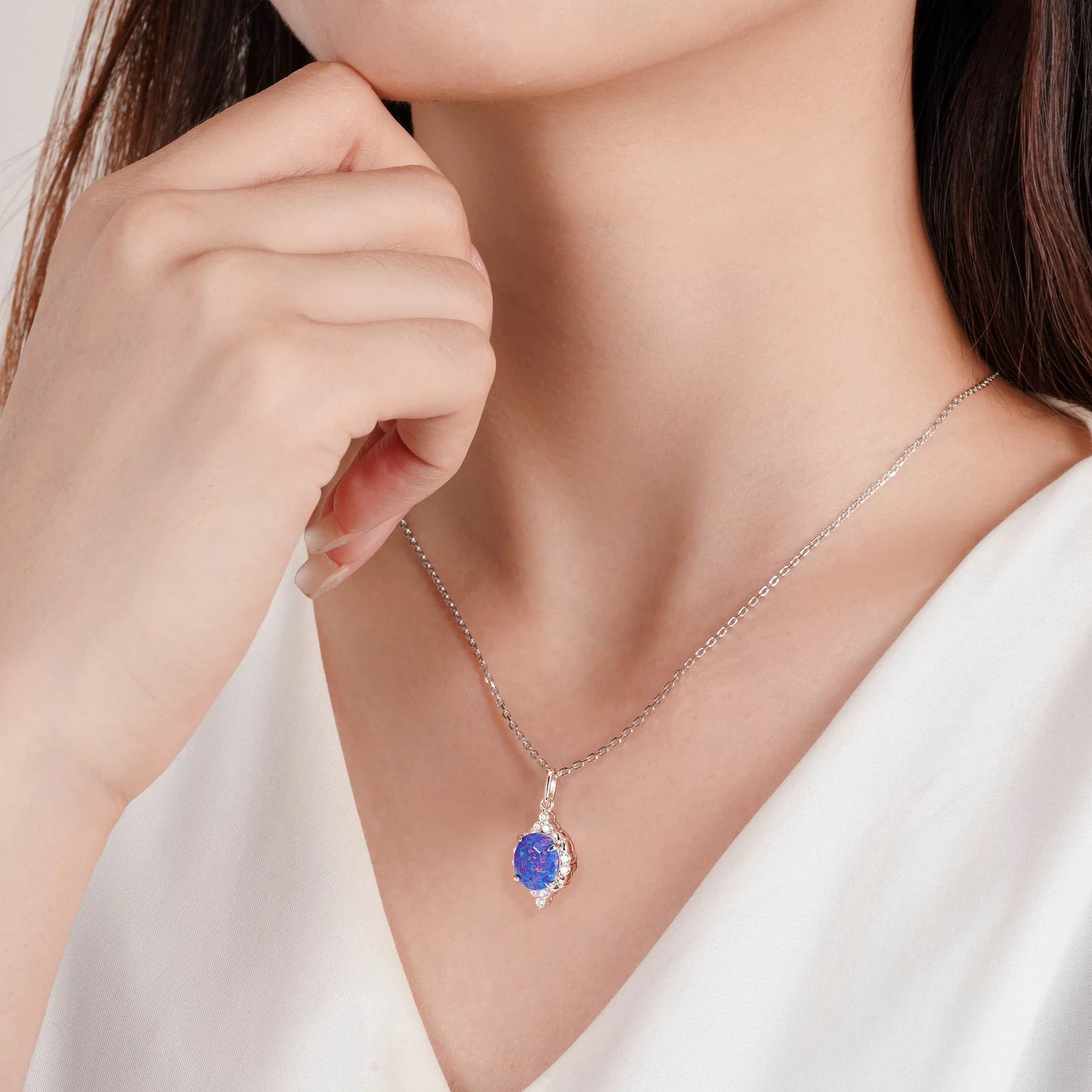 Brya Blue Opal Necklace