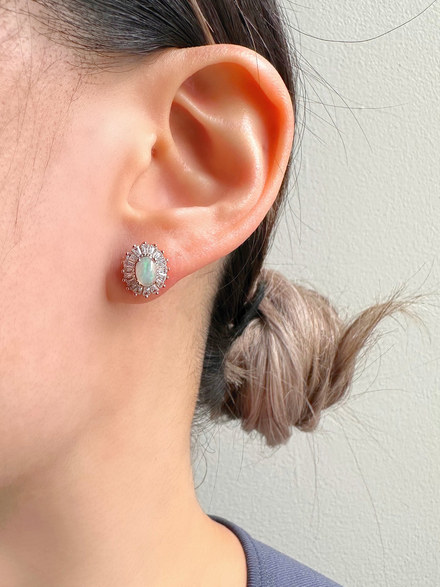 Megan Opal Earrings Sterling Silver