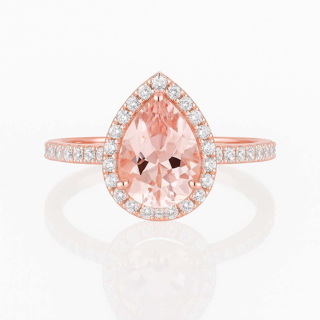Nia Morganite Ring Rose Gold