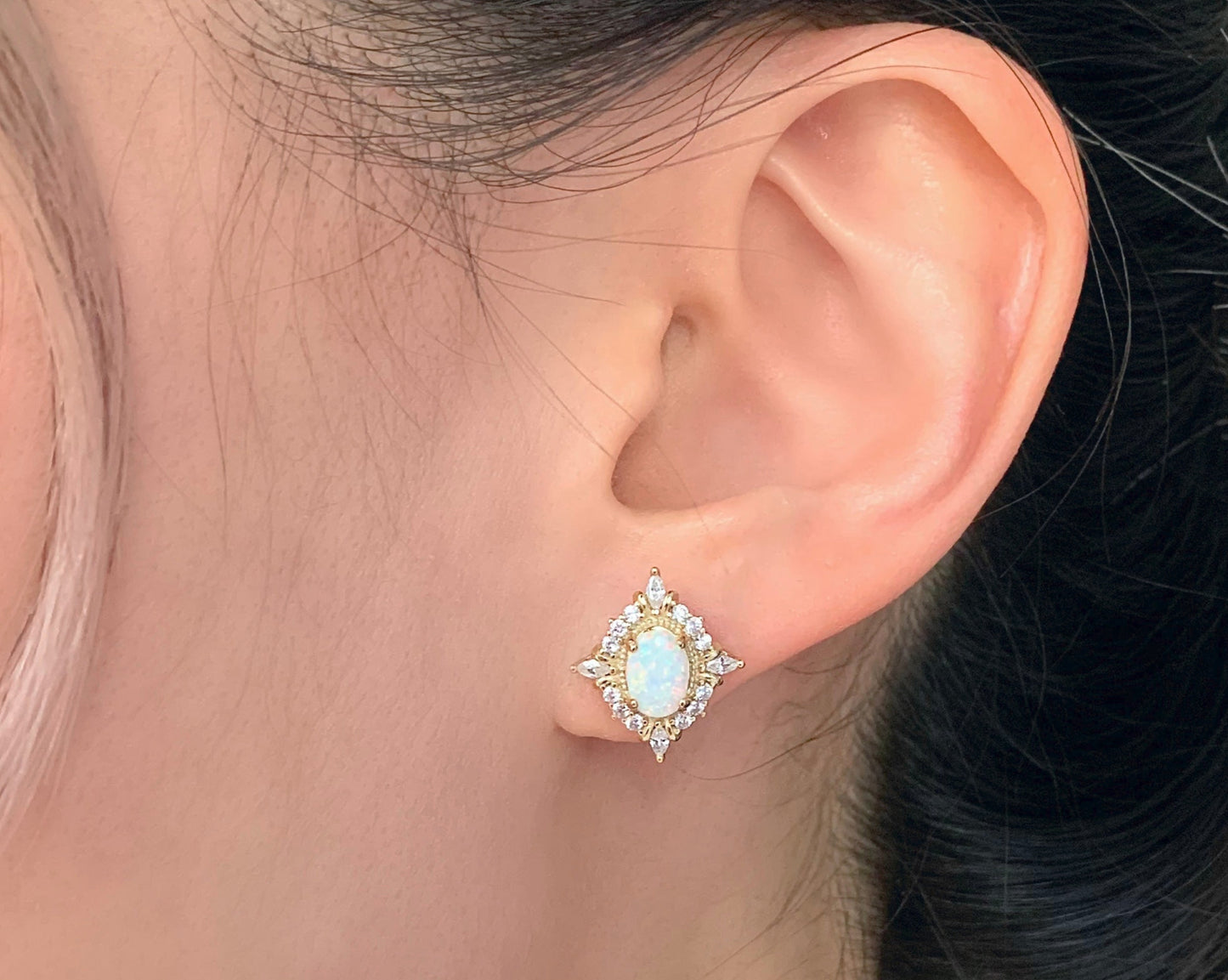 Mia Opal Earrings Gold