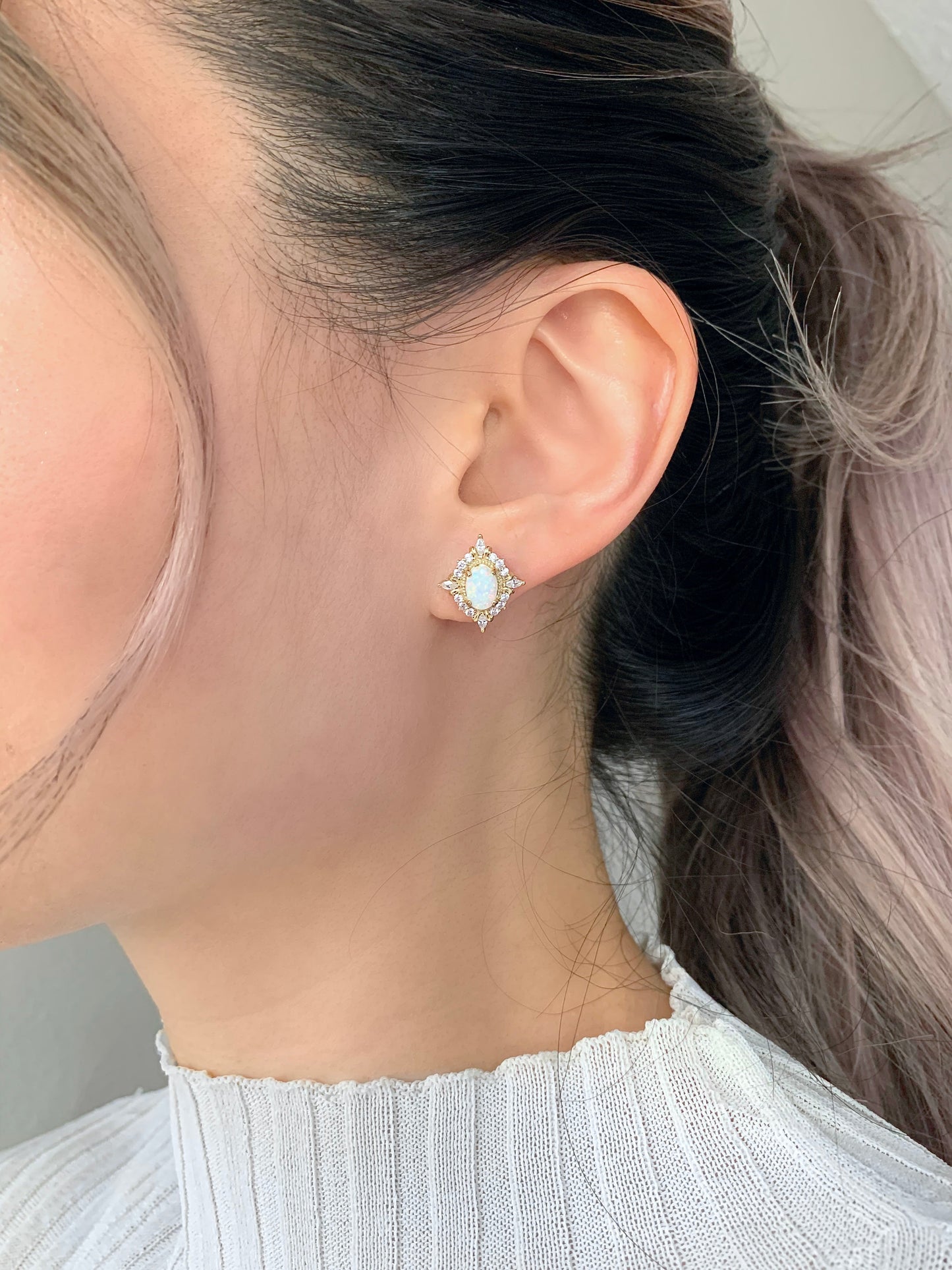 Mia Opal Earrings Sterling Silver