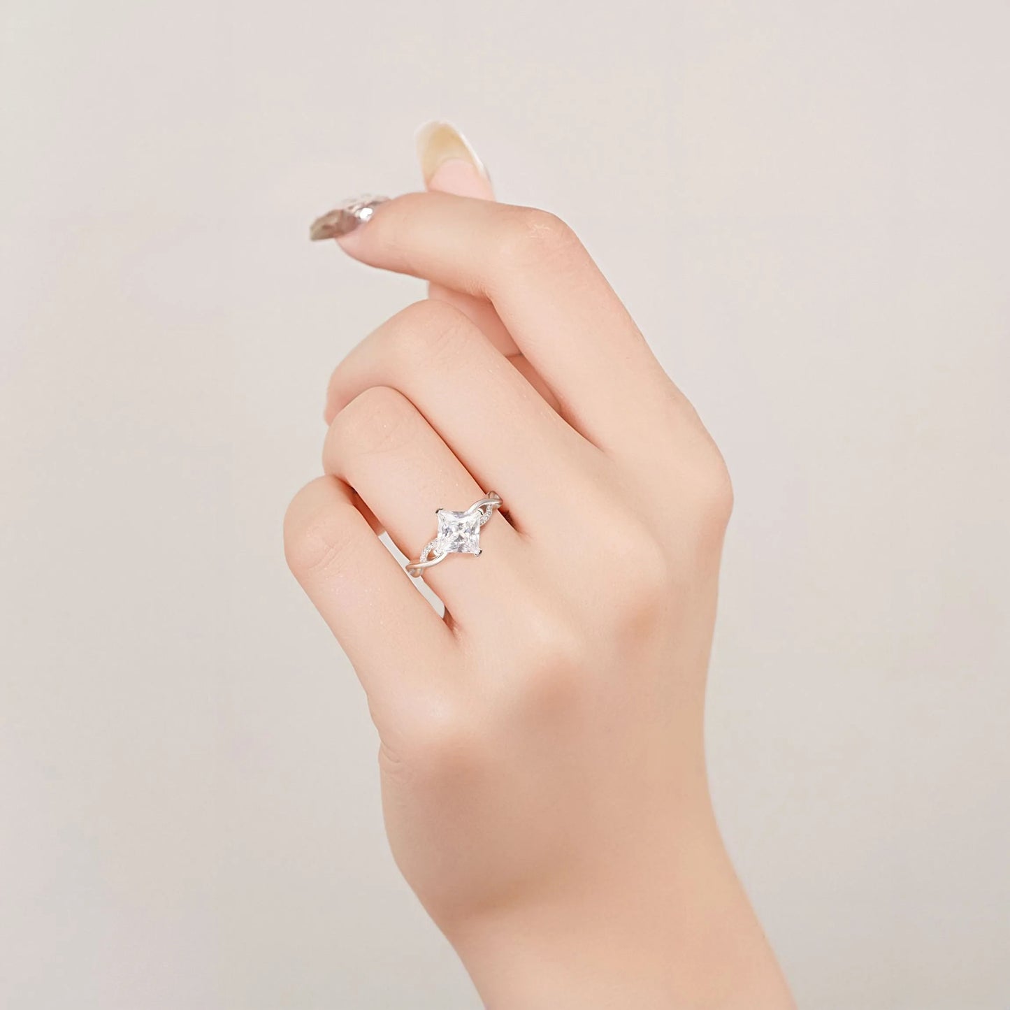 Crystal ring in sterling silver with natural gemstones