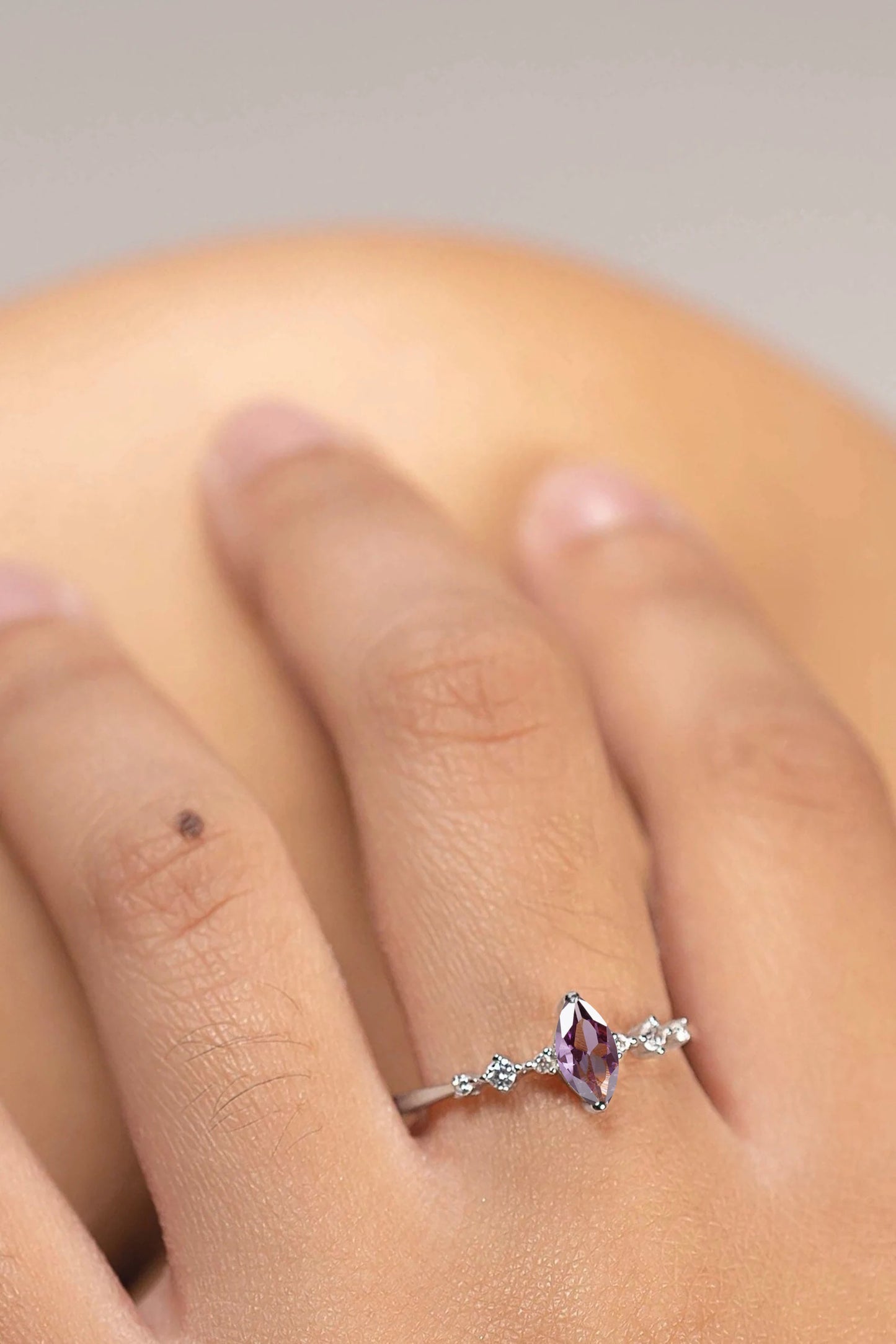 Ava Amethyst Ring Sterling Silver