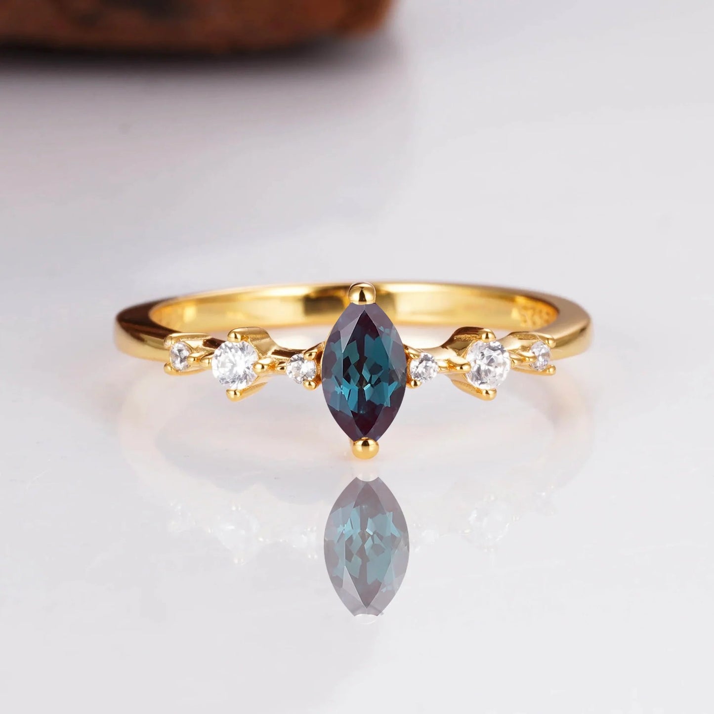 Ava Opal Ring Gold
