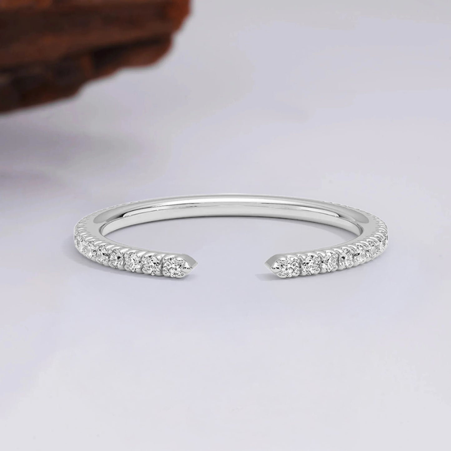 Esi Open Moissanite Band Sterling Silver