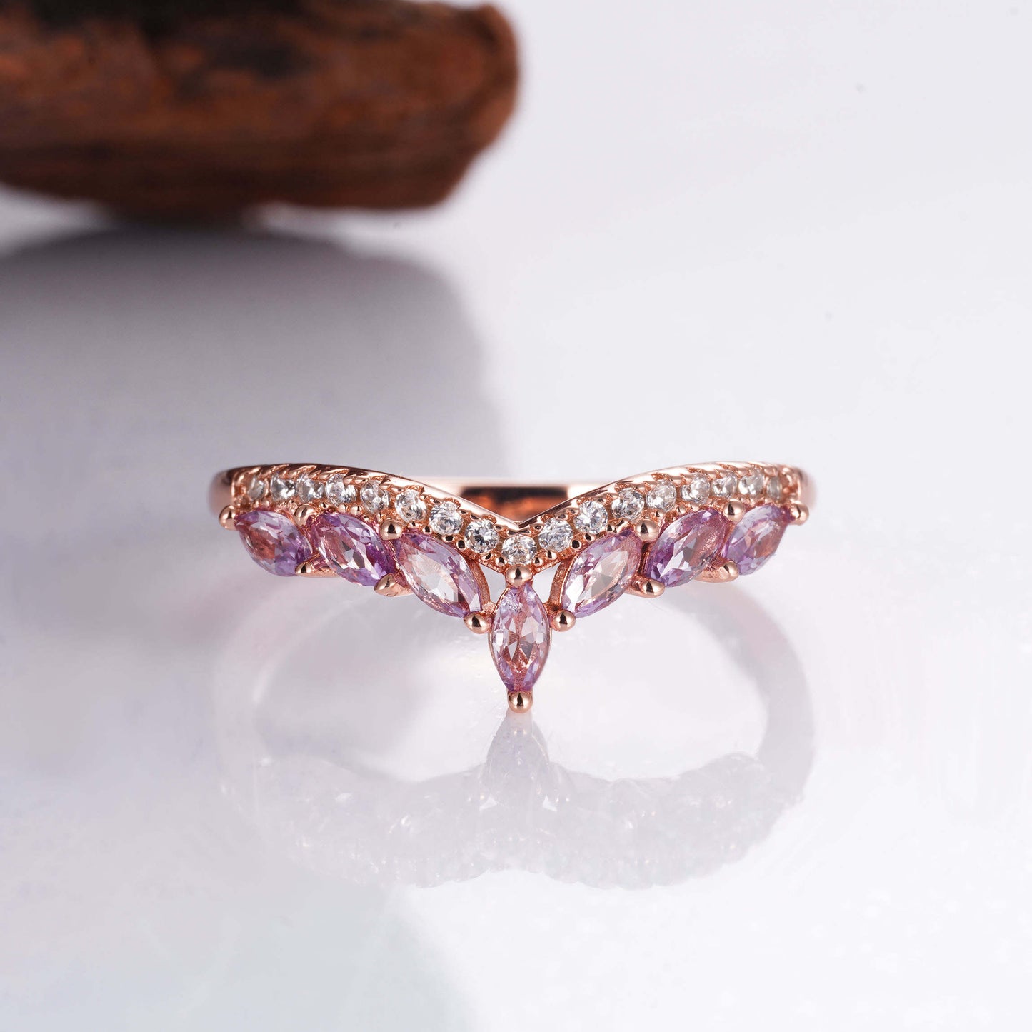 Karma Curved Amethyst Stacking Band