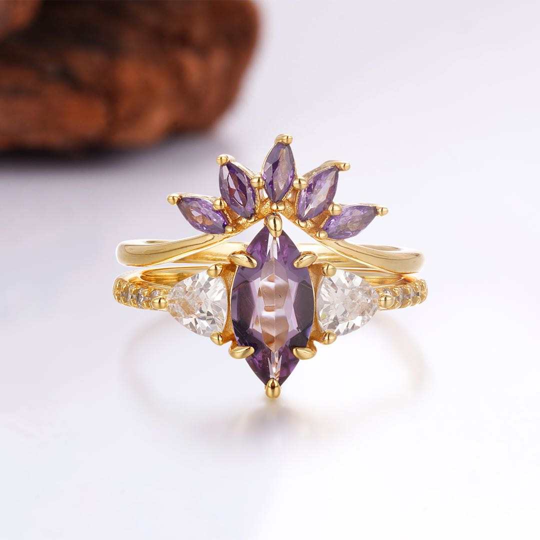 Dori Amethyst Ring Set