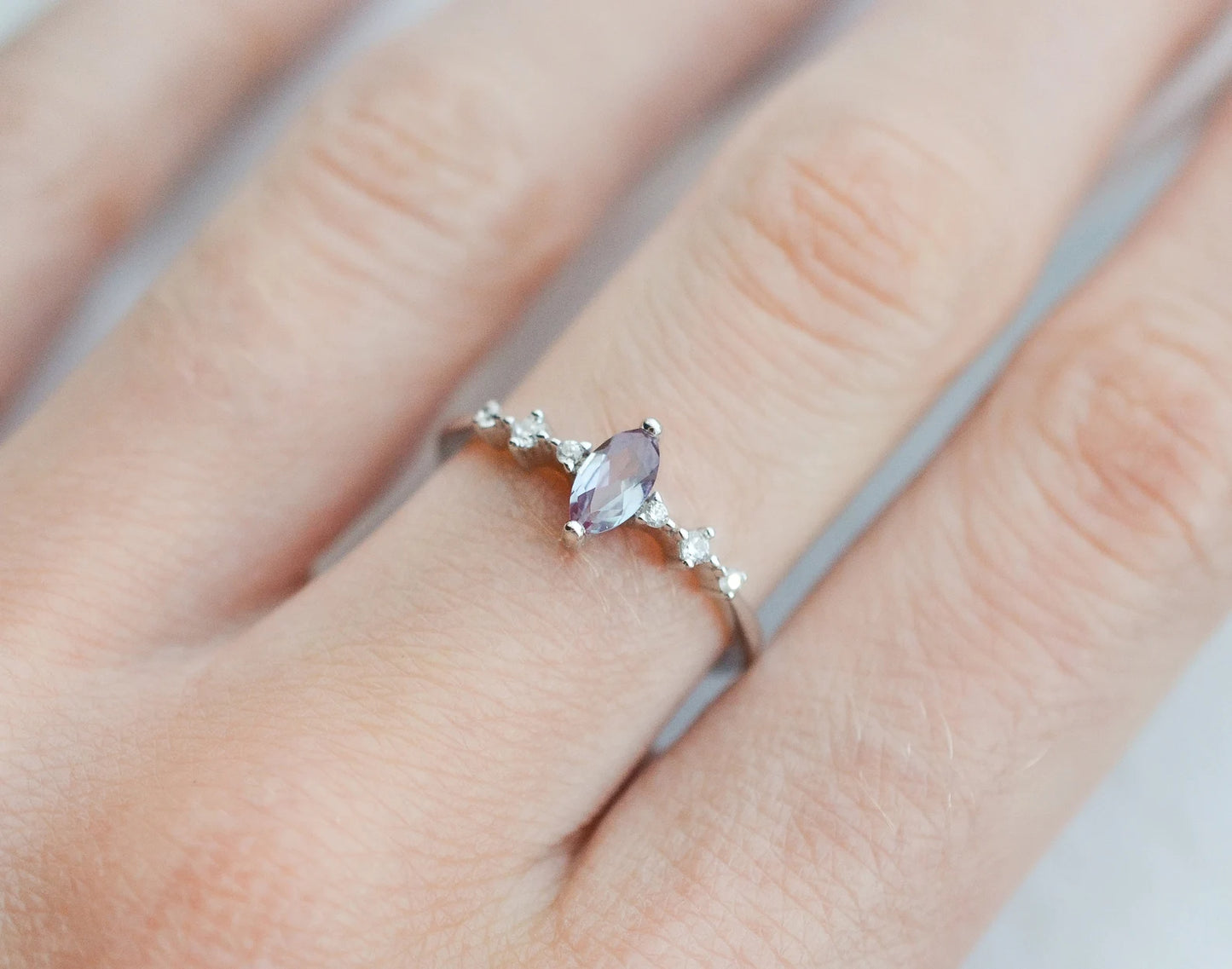 Ava Alexandrite Ring Sterling Silver