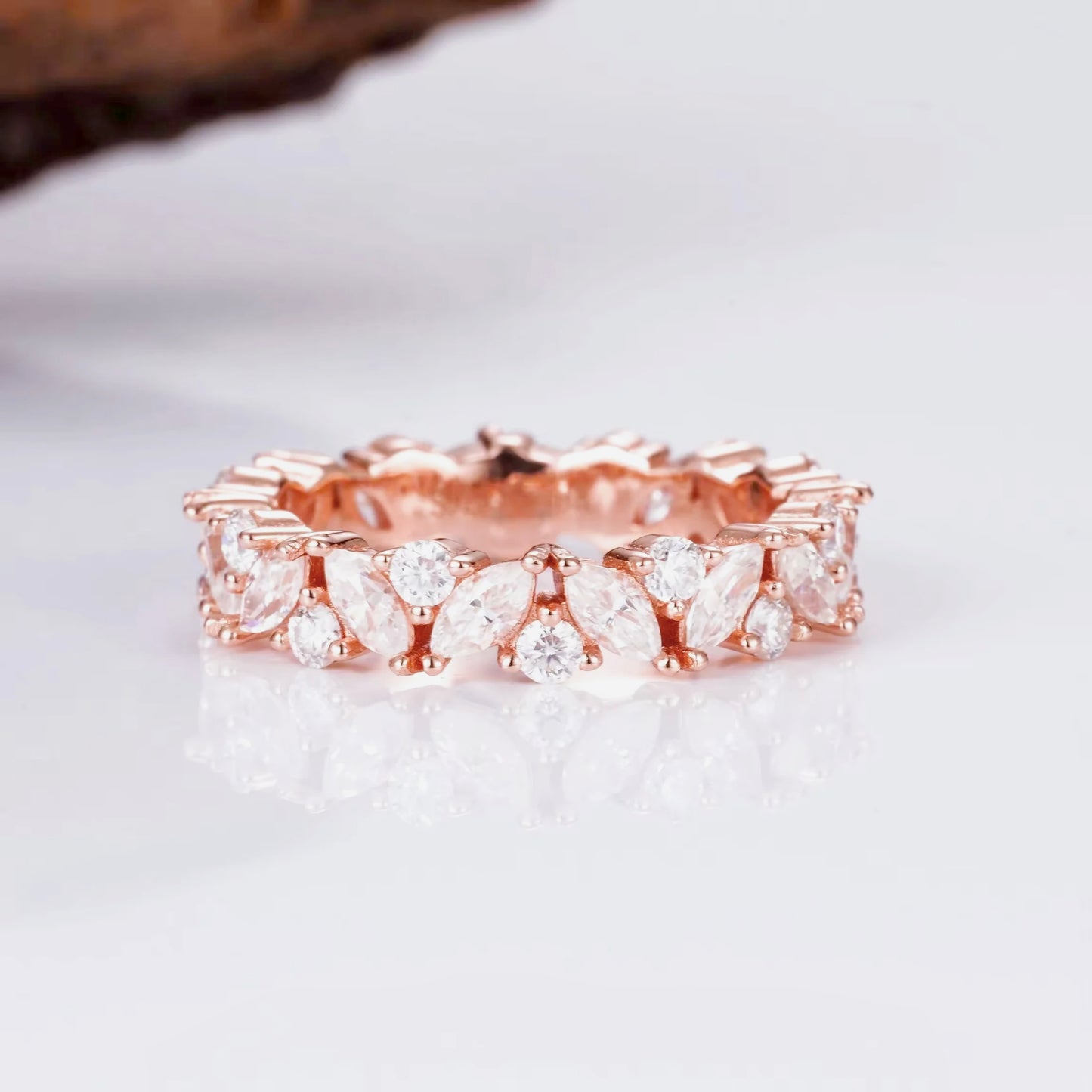 Abi Moissanite Marquise and Round Wedding Band