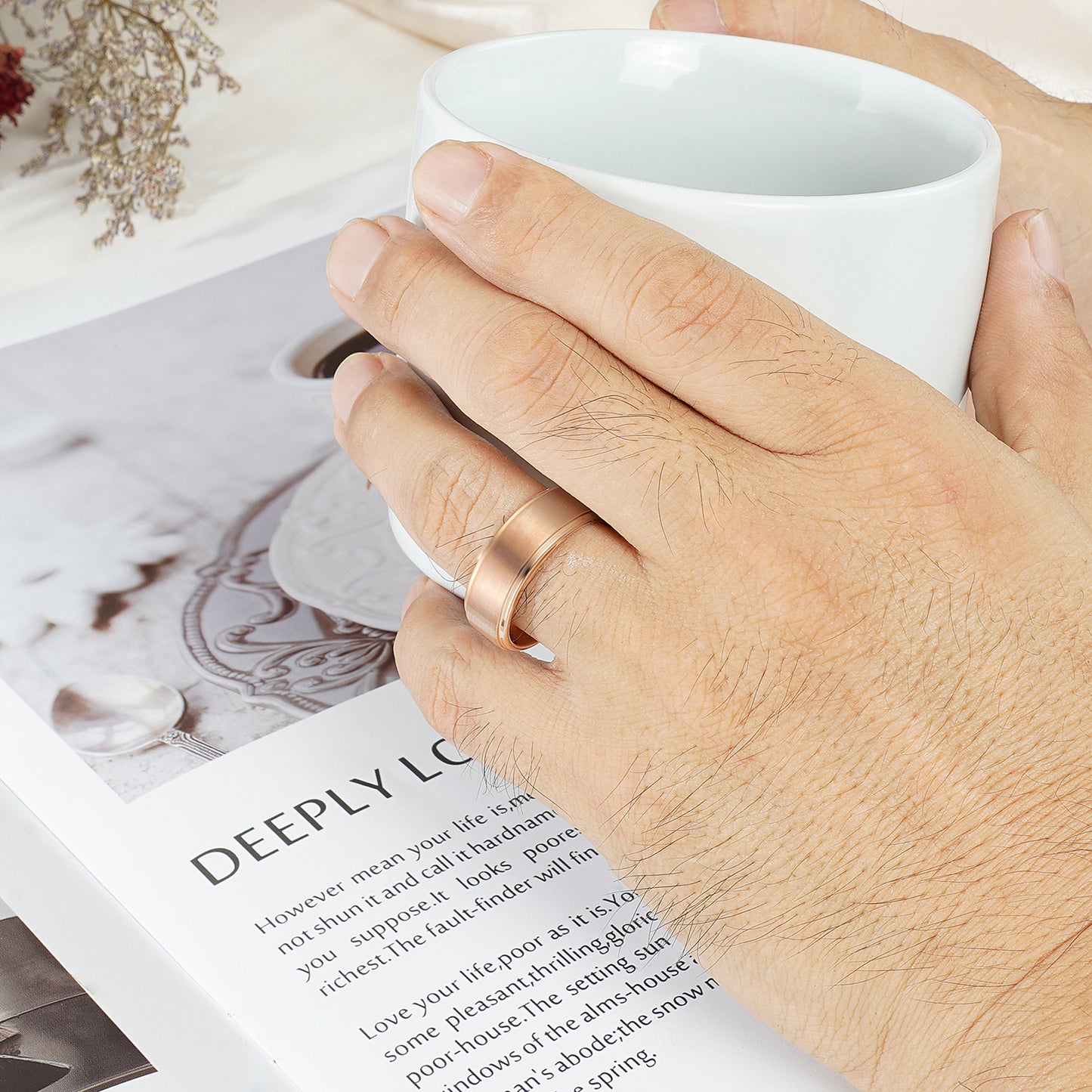 Brian 14K Rose Gold Men's Wedding Ring