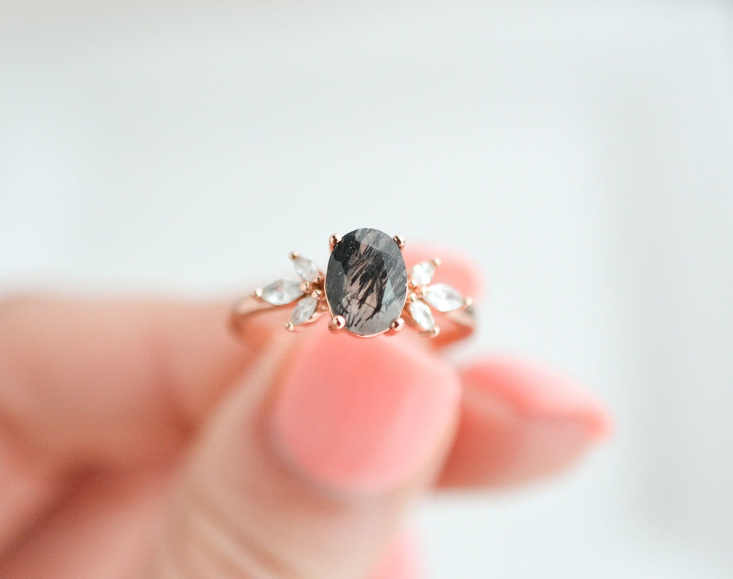 Ivy Black Rutilated Quartz Ring
