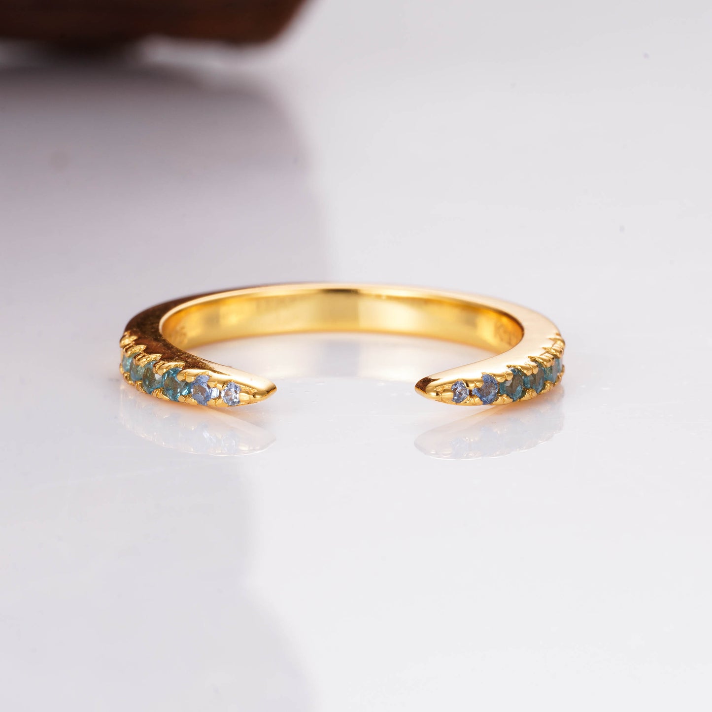 Esi Open London Blue Topaz Stacking Band Gold