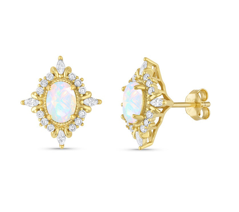 Mia Opal Earrings Gold
