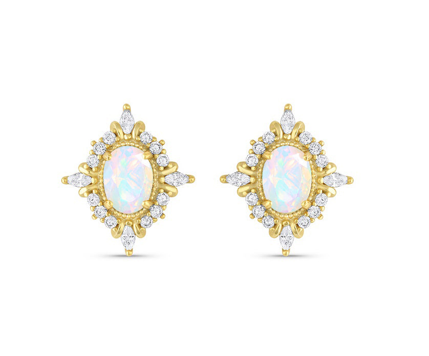 Mia Opal Earrings Gold