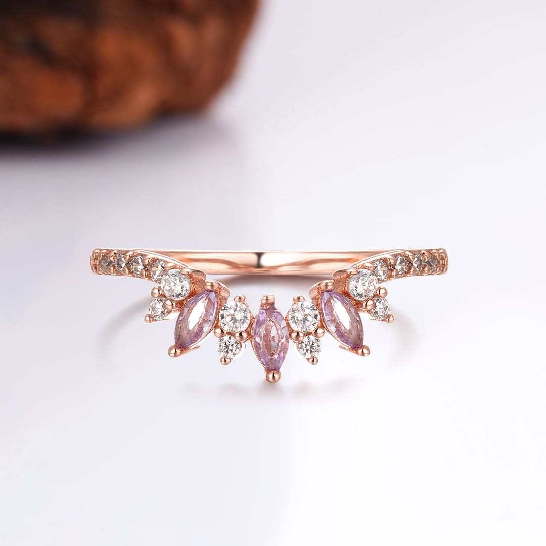 Noah Curved Morganite Stacking Band