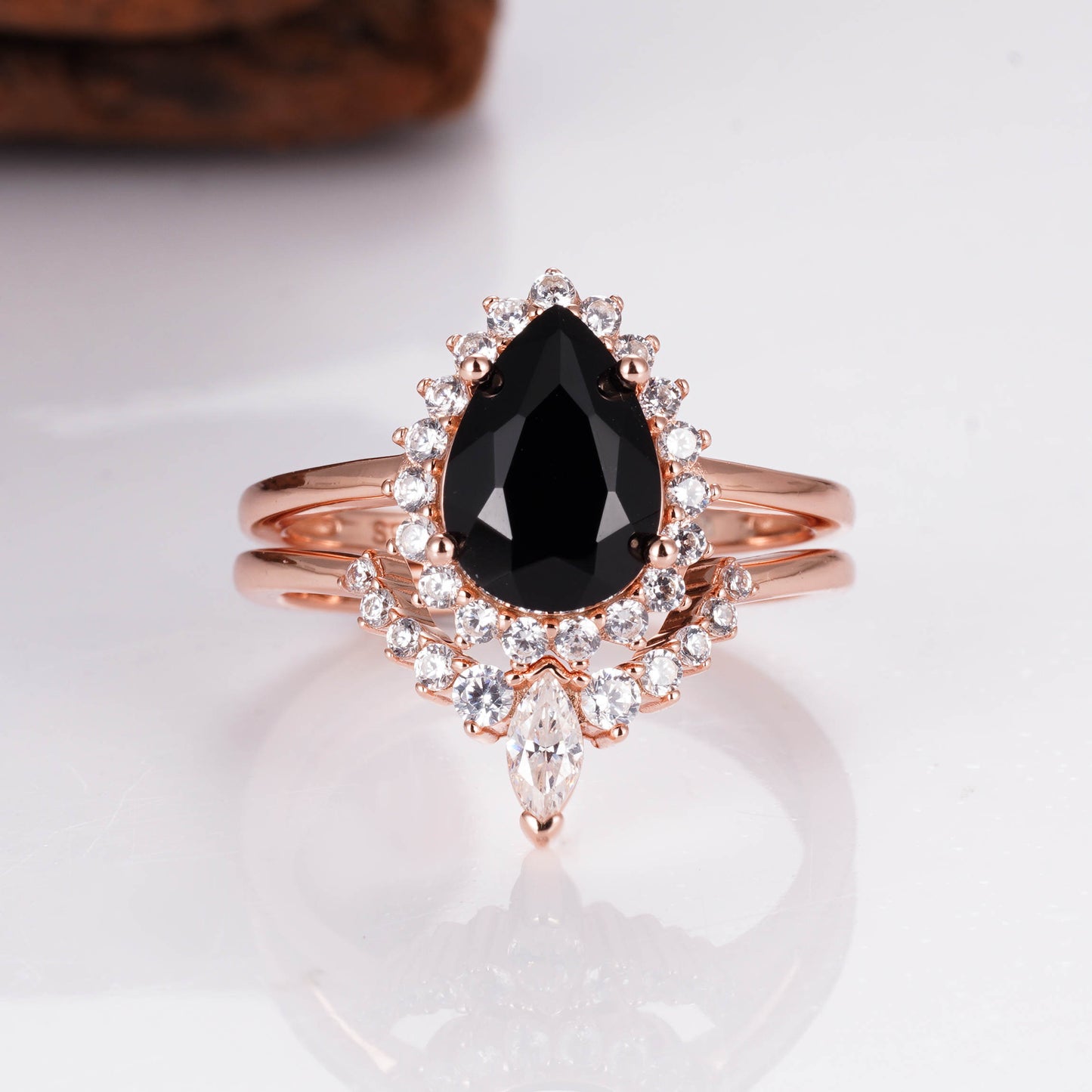 Asa Black Onyx Ring Rose Gold