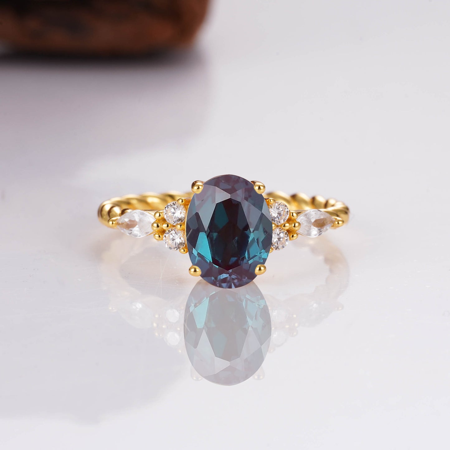 Fig Alexandrite Ring Gold