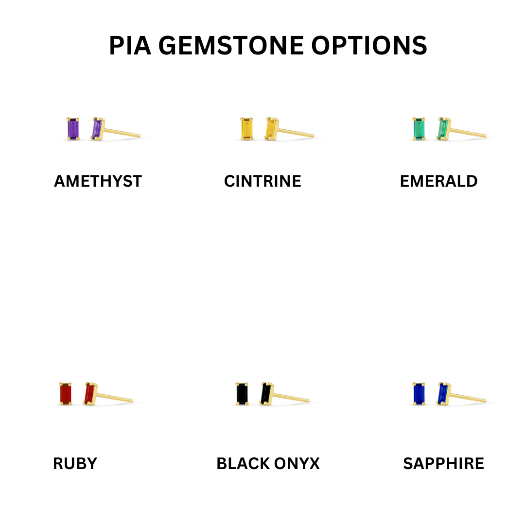 Pia 14k Solid Gold Black Onyx Earrings