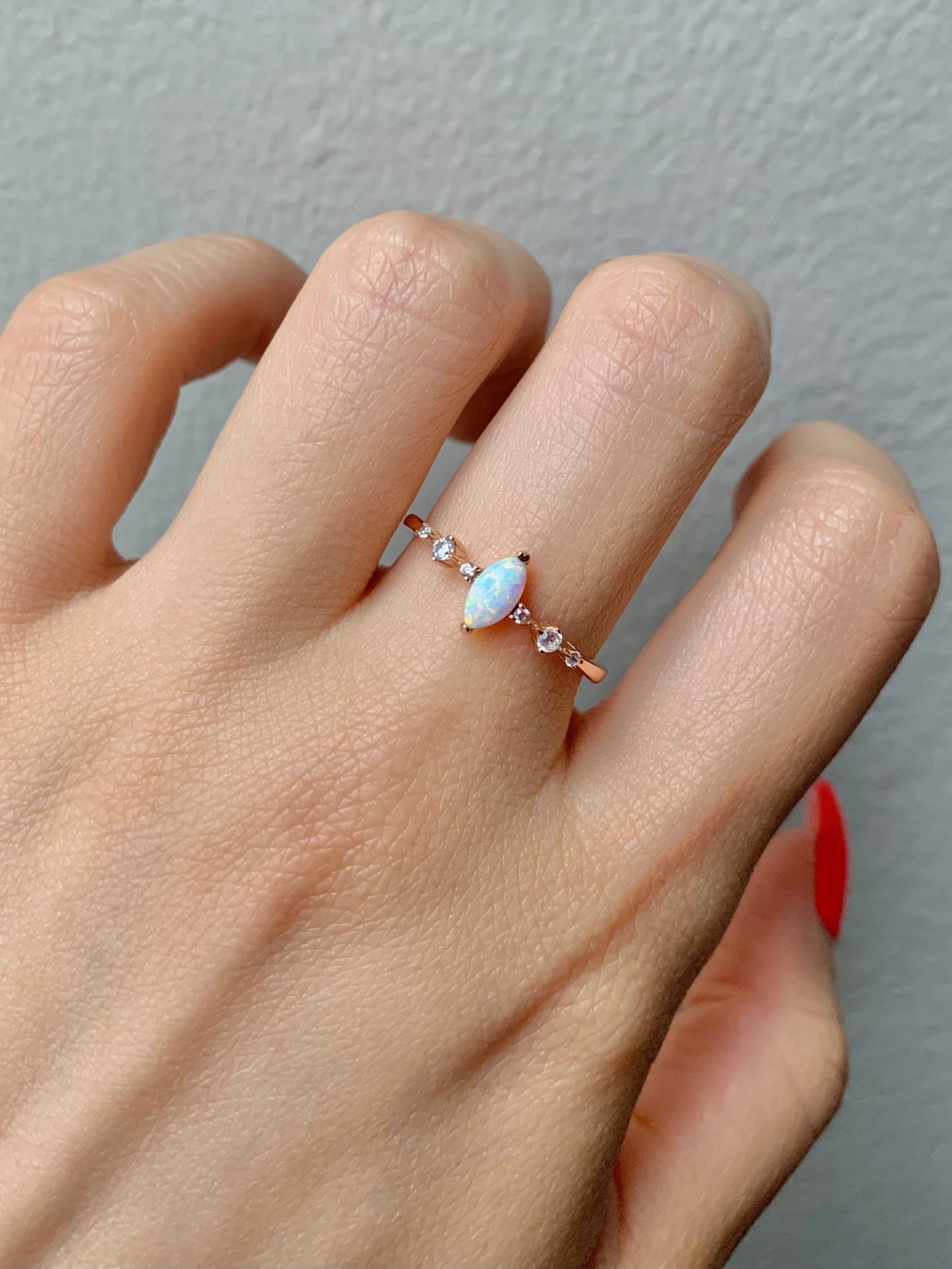 Ava Opal Ring Gold