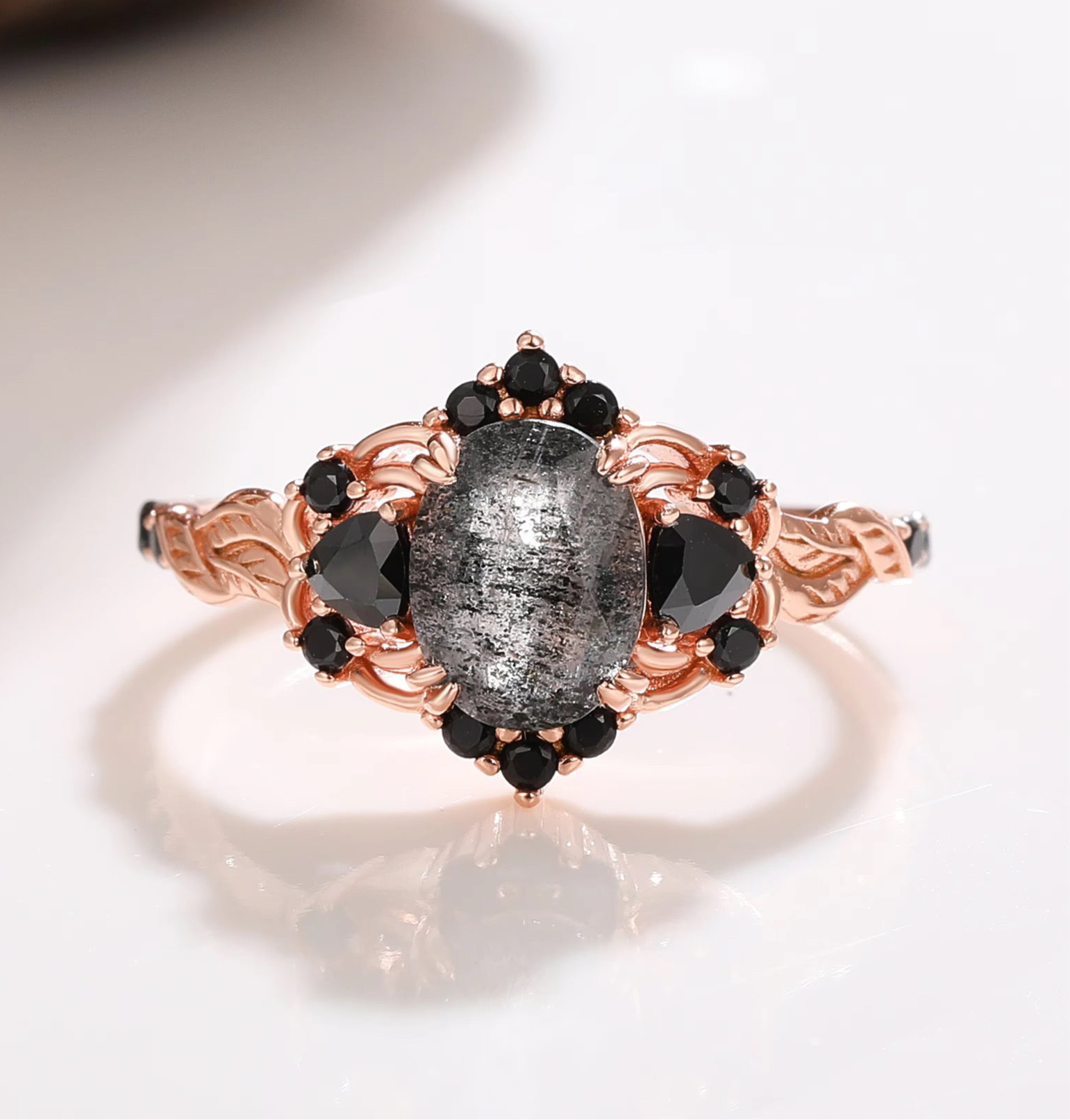 Lilly Salt and Pepper Diamond Ring