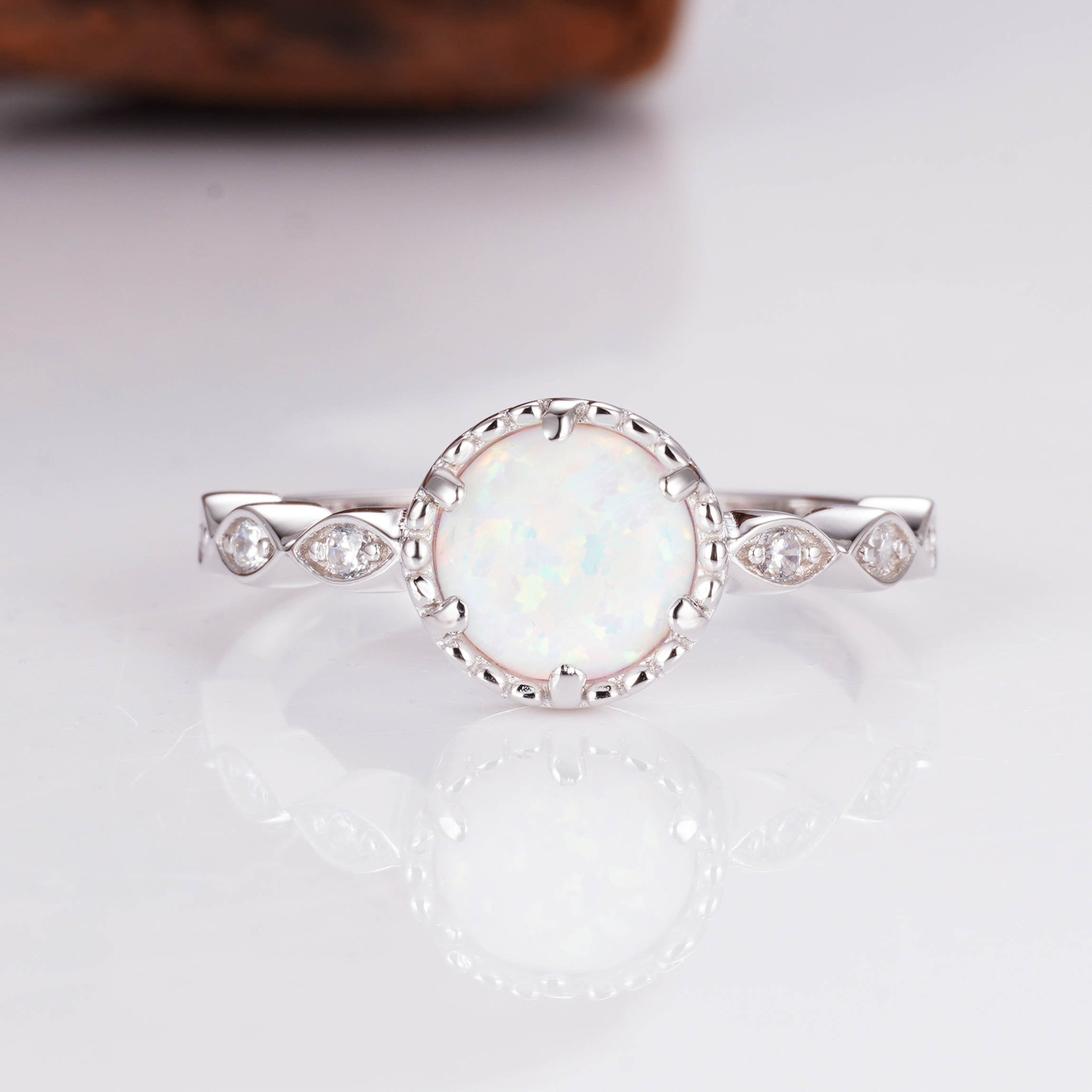 Wai Opal Ring with natural opal and sterling silver setting