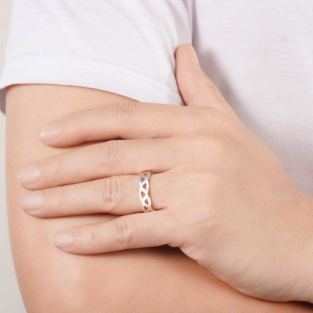 Josh Wavy Sterling Silver Men's Wedding Ring