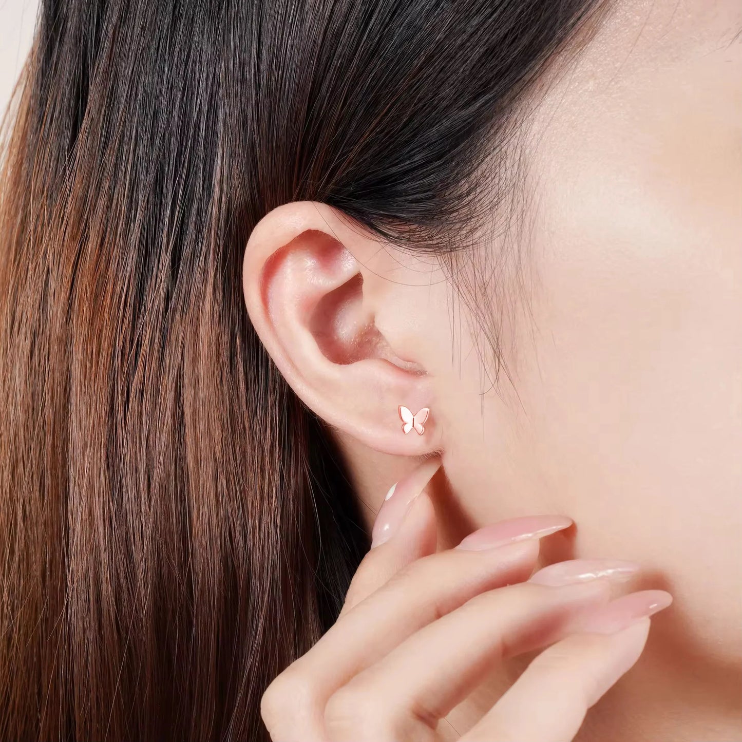 14k Solid Gold Butterfly Earrings