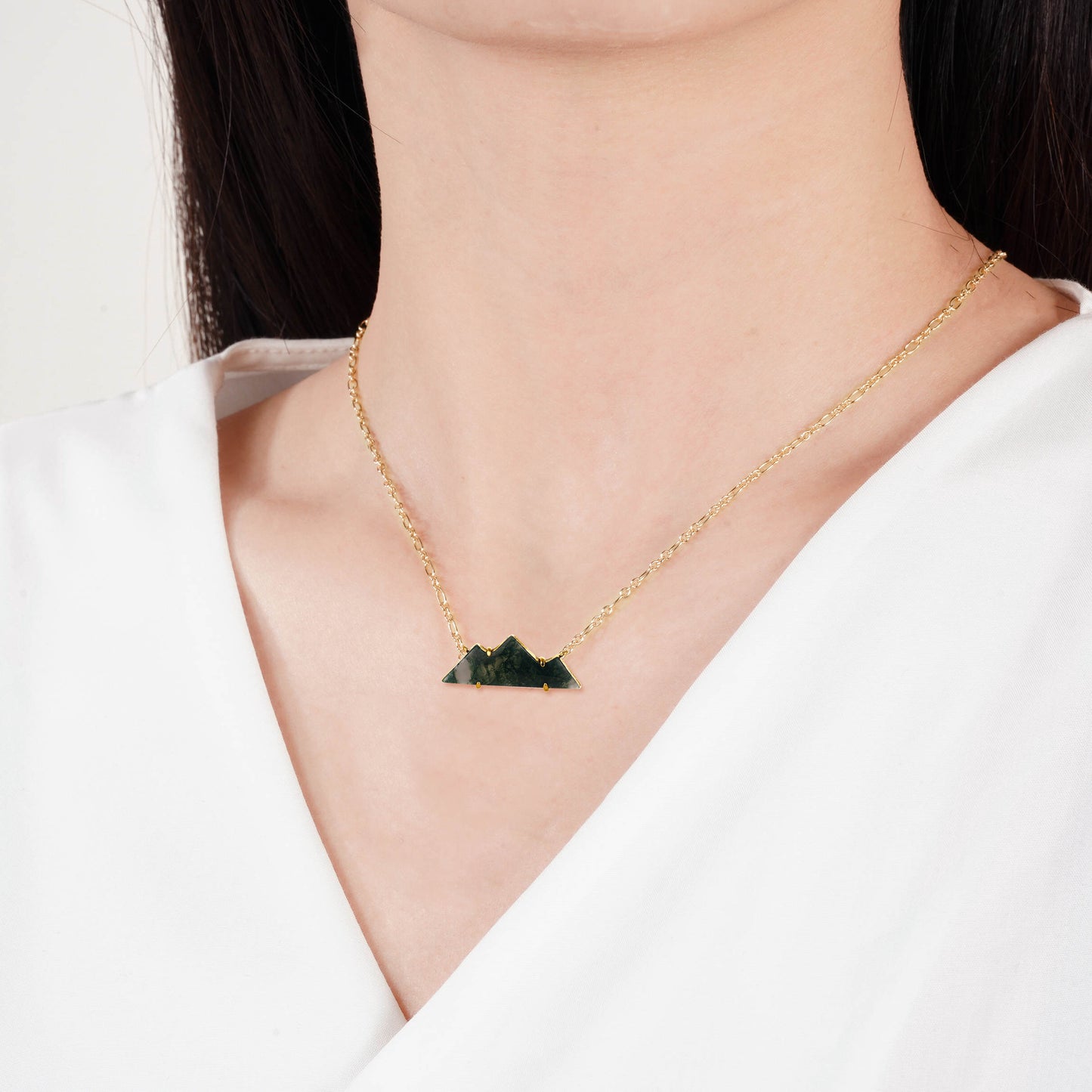 Clara Mountain Moss Agate Necklace