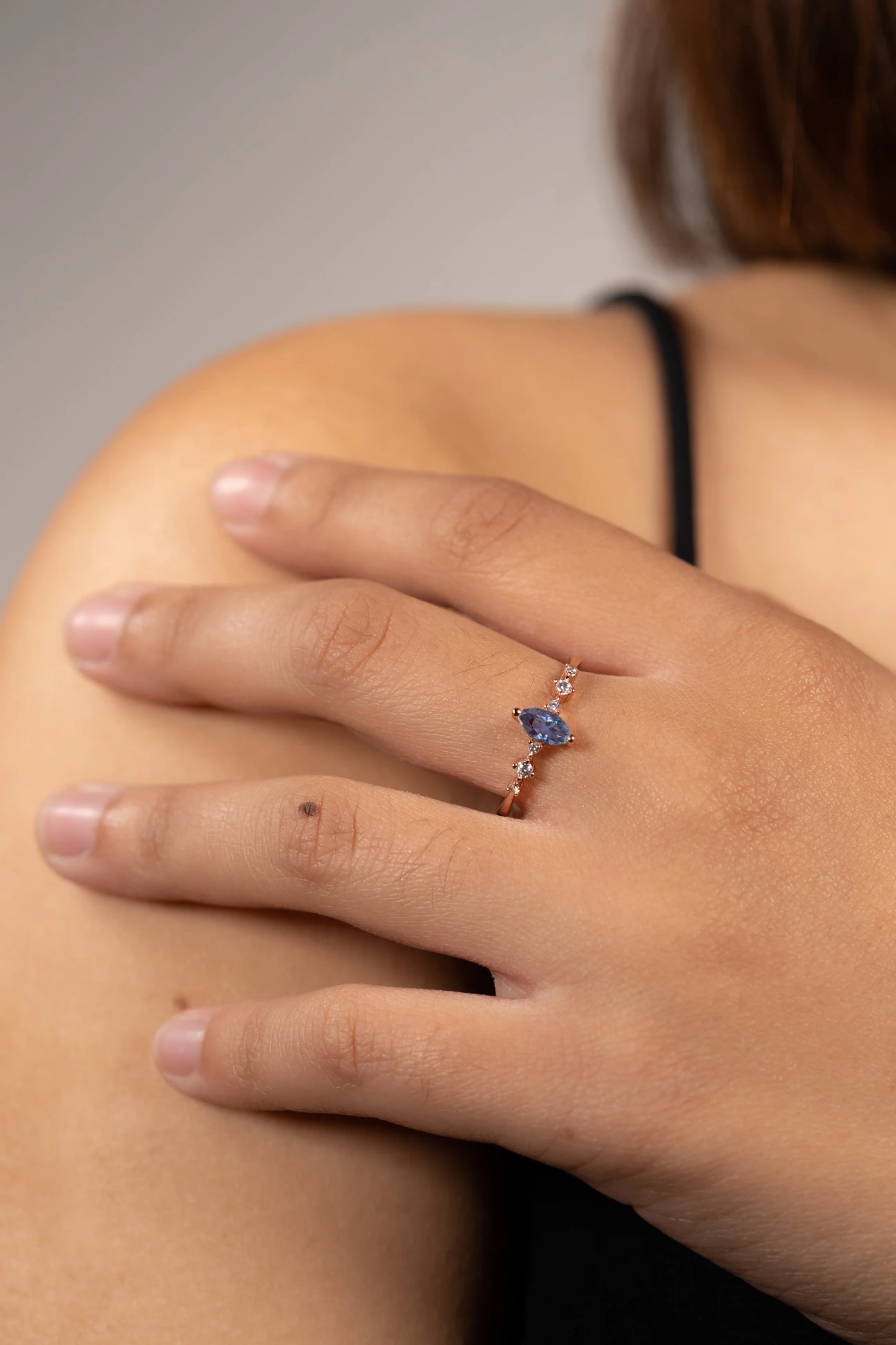 Ava Amethyst Ring Rose Gold