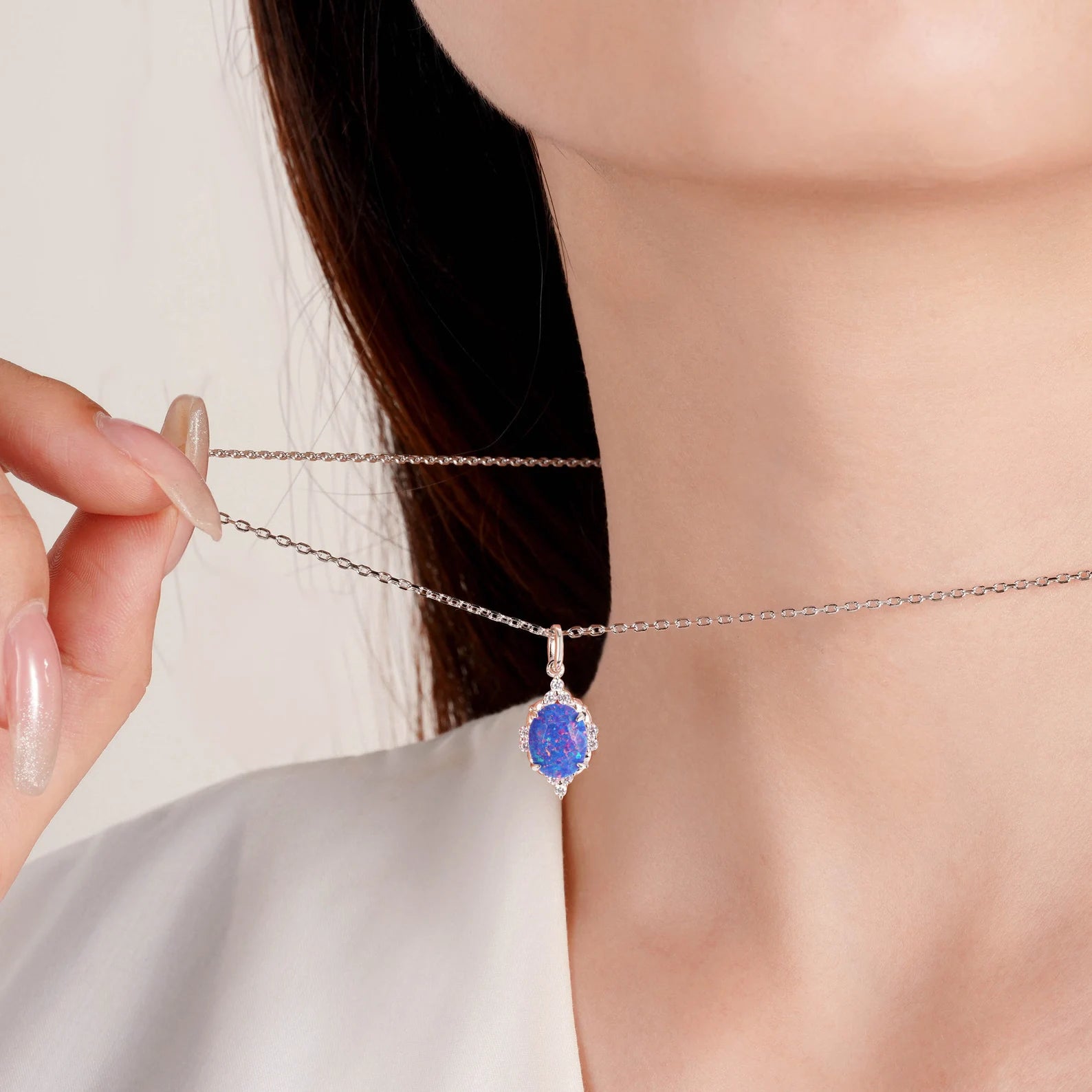 Brya Blue Opal Necklace