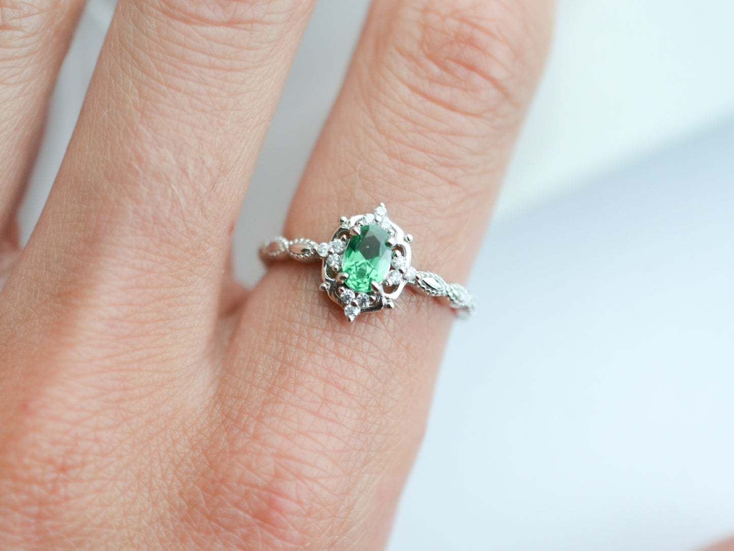 Fia Emerald Ring Rose Gold
