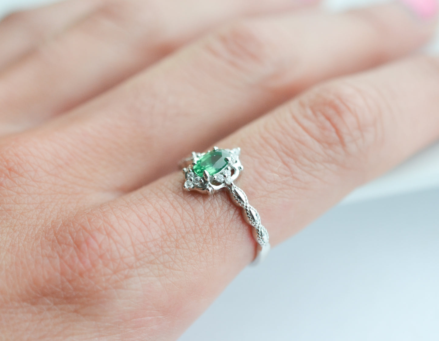 Fia Emerald Ring Rose Gold