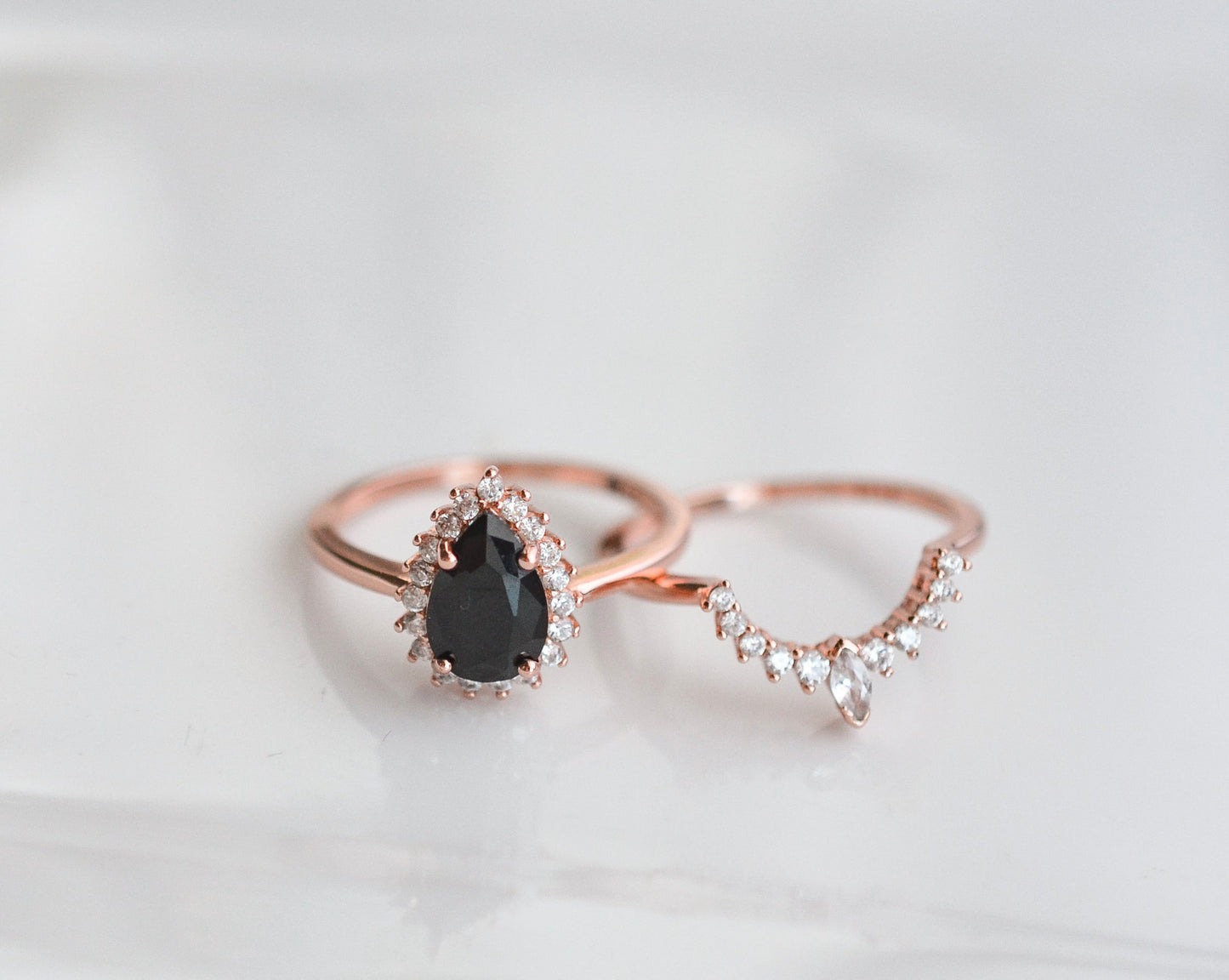 Asa Black Onyx Ring Rose Gold