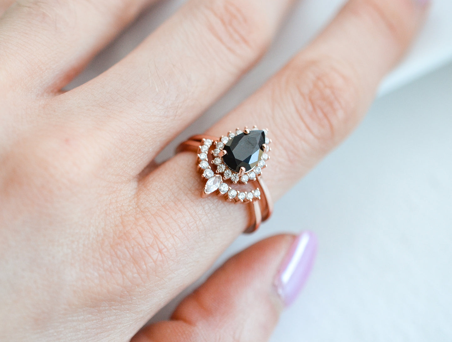 Asa Black Onyx Ring Rose Gold