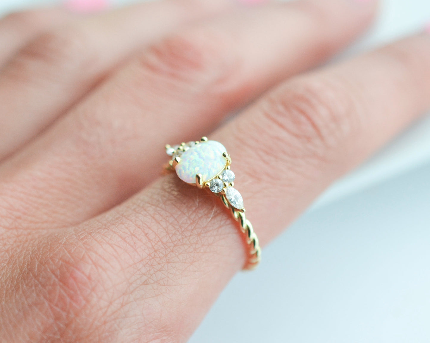 Fig Opal Ring Gold