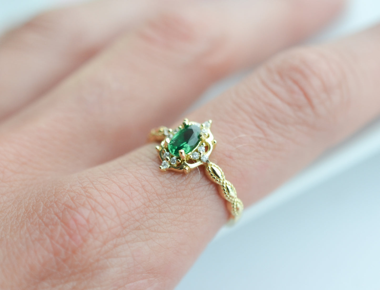 Fia Emerald Ring Rose Gold