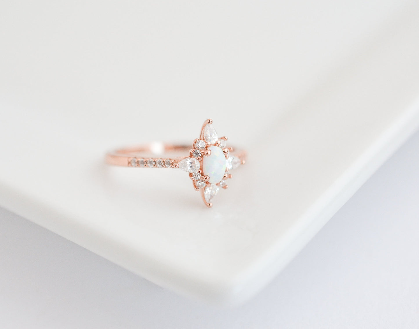 Zoe Opal Ring Rose Gold