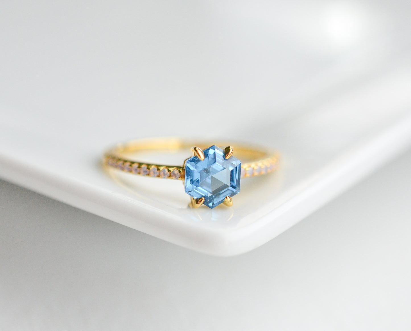 Emma Aquamarine & Opal Ring