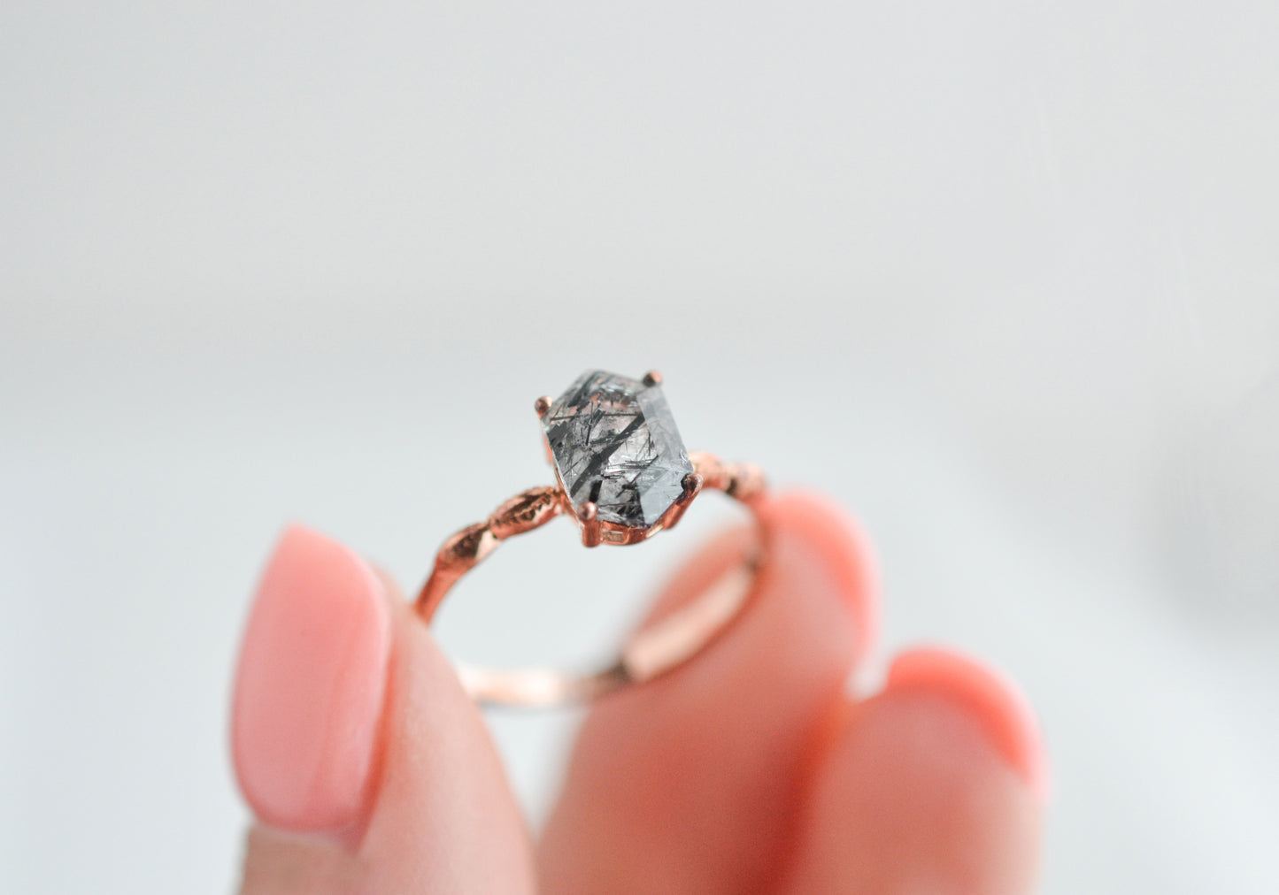 Iza Black Rutilated Quartz Ring