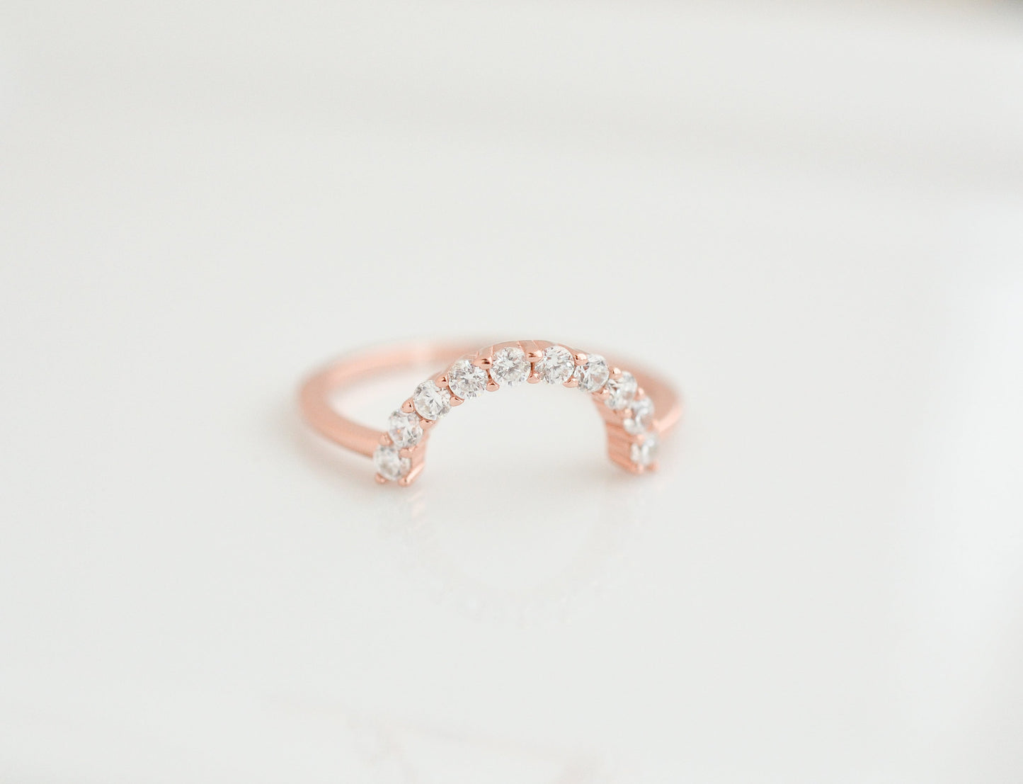 Doe Curved Gemstone Stacking Band Sterling Silver