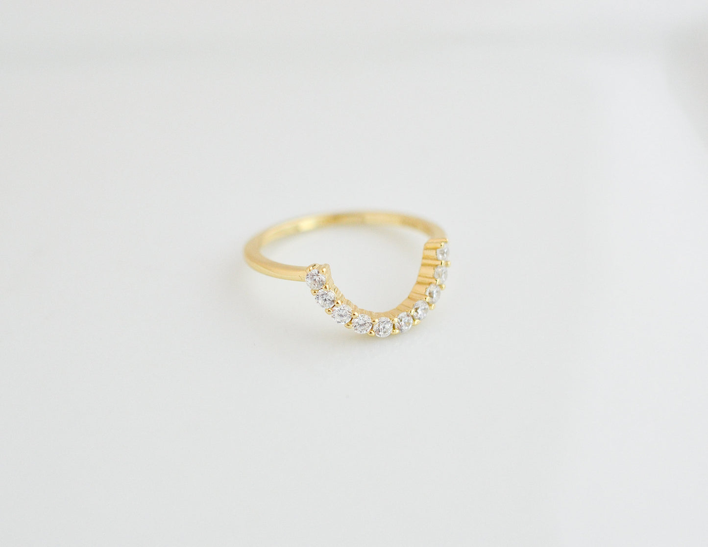 Doe Curved Gemstone Stacking Band Sterling Silver