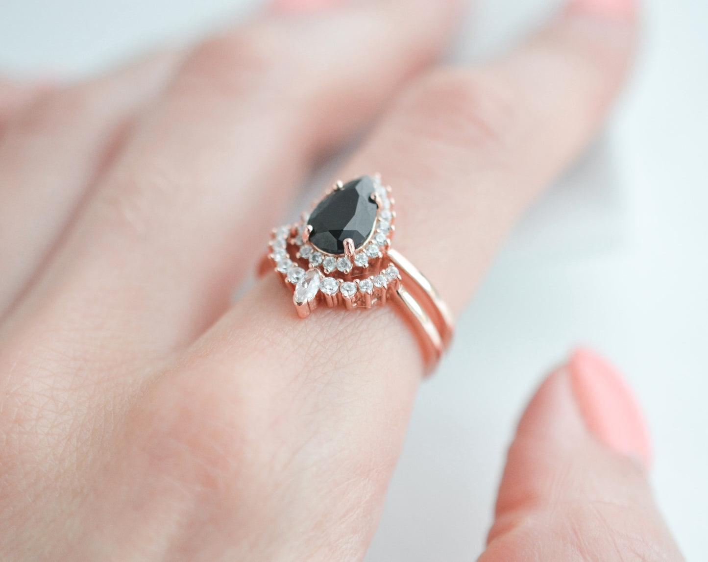 Asa Black Onyx Ring Rose Gold