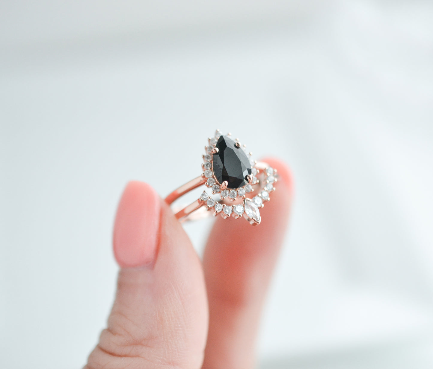 Asa Black Onyx Ring Rose Gold