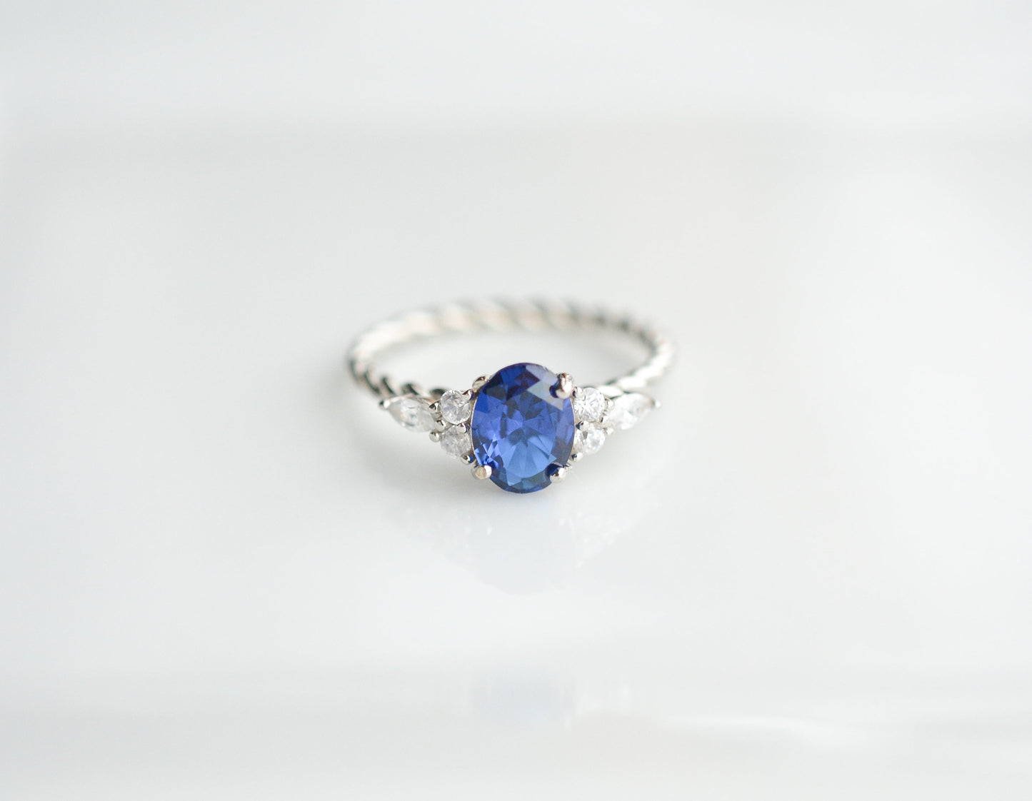 Fig Sapphire Ring Sterling Silver