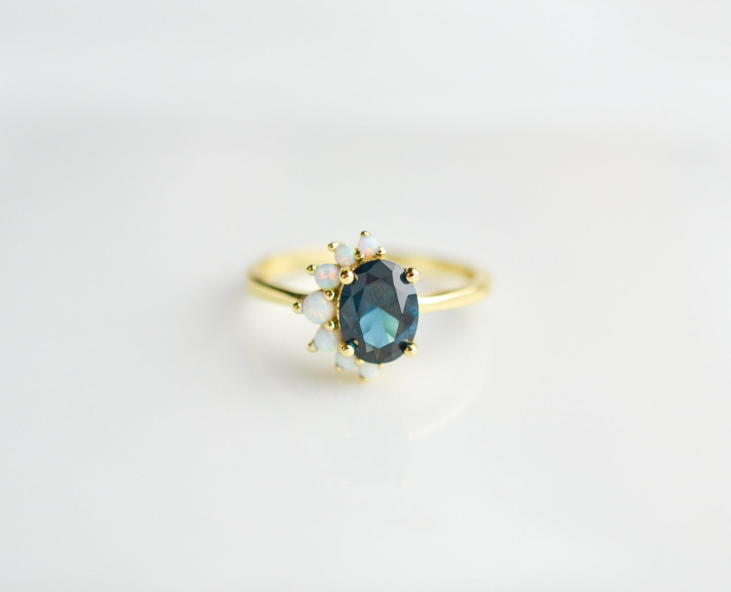 Ari London Blue Topaz & Opal Ring