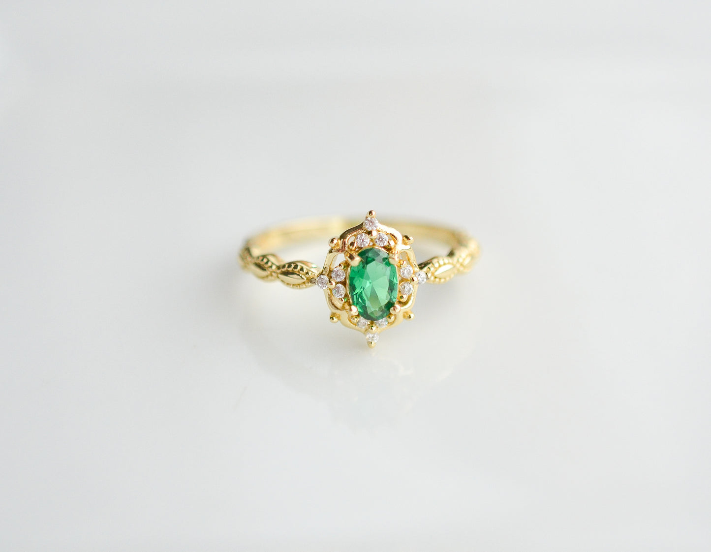 Fia Emerald Ring Rose Gold