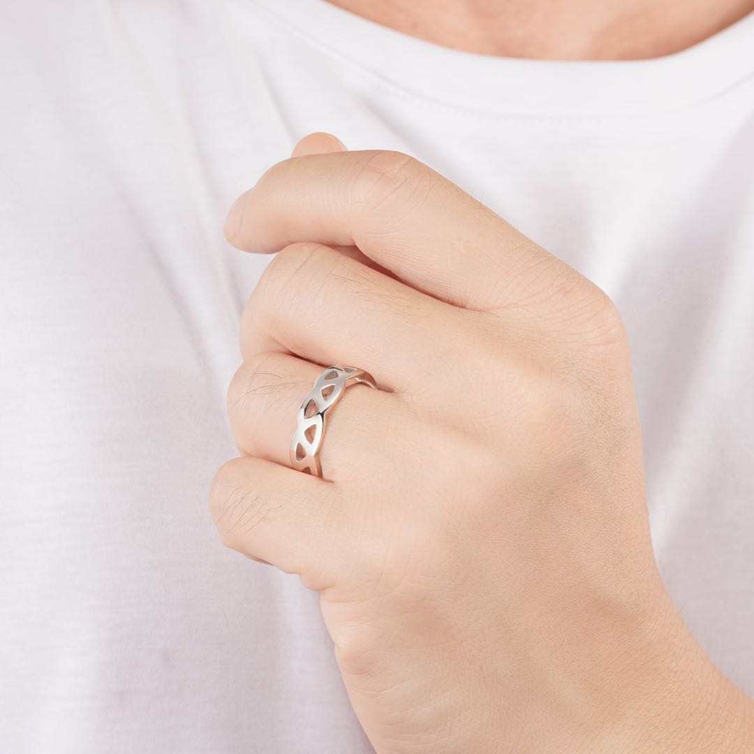 Josh Wavy Sterling Silver Men's Wedding Ring