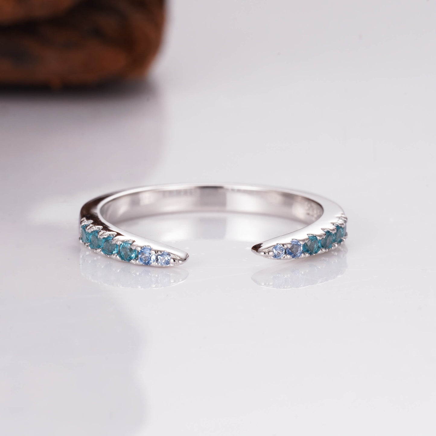 Esi Open London Blue Topaz Stacking Band Gold